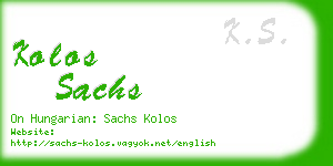 kolos sachs business card